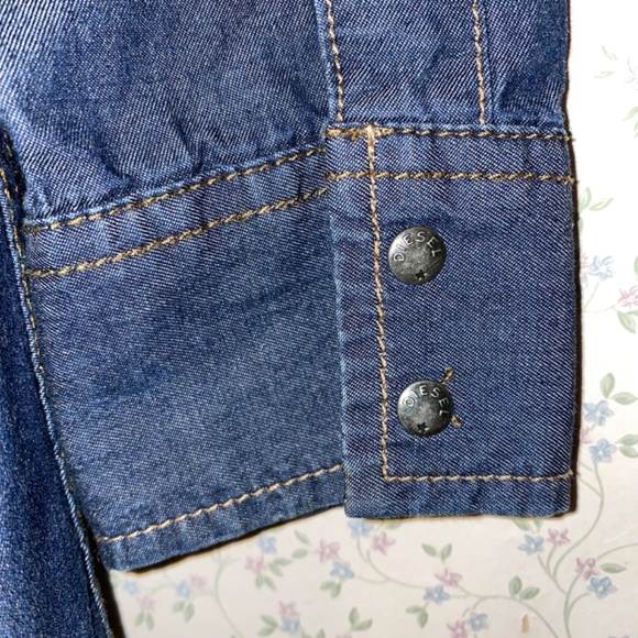 Vintage Diesel Dark Wash  / Button Down Collar Neckline Western Americana Dress - Picture 8 of 13